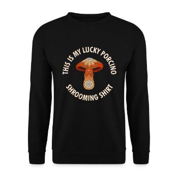 Cèpes Chanceux Chemise Cueilleurs de champignons Cueillette de champignons - Sweat-shirt Unisexe - noir - Devant - Alina (178cm) & Michal (187cm)