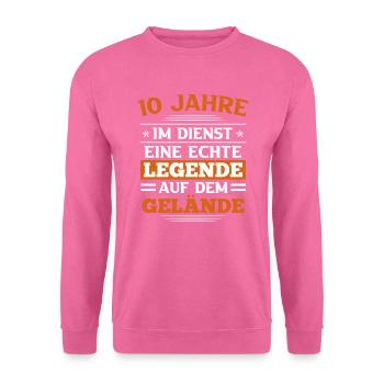 Firmenjubiläum 10 Jahre Dienstjubiläum - Unisex Pullover - Pink - Vorne