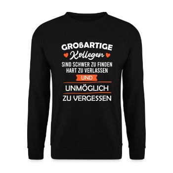Kollege Abschied Jobwechsel Arbeitswechsel - Unisex Pullover - Schwarz - Vorne - Alina (178cm) & Michal (187cm)