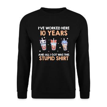 Company anniversary 10 years service anniversary - Unisex Sweatshirt - black - Front - Alina (178cm) & Michal (187cm)