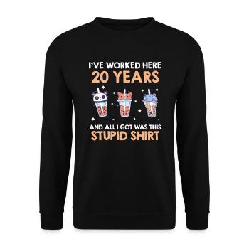 Dienstjubiläum 20 Jahre Firmenjubiläum - Unisex Pullover - Schwarz - Vorne - Alina (178cm) & Michal (187cm)