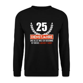 Firmenjubiläum 25 Jahre Dienstjubiläum 25 Jahre - Unisex Pullover - Schwarz - Vorne - Alina (178cm) & Michal (187cm)