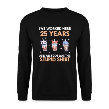 Company anniversary 25 years service anniversary 25 years - Unisex Sweatshirt - black - Front - Alina (178cm) & Michal (187cm)