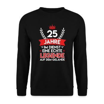 Dienstjubiläum 25 Jahre Firmenjubiläum - Unisex Pullover - Schwarz - Vorne - Alina (178cm) & Michal (187cm)