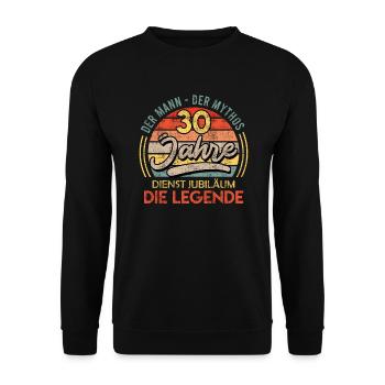 Dienstjubiläum 30 Jahre Firmenjubiläum - Unisex Pullover - Schwarz - Vorne - Alina (178cm) & Michal (187cm)