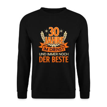 Dienstjubiläum 30 Jahre Firmenjubiläum - Unisex Pullover - Schwarz - Vorne - Alina (178cm) & Michal (187cm)