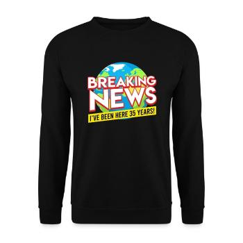 35 Dienstjahre Dienstjubiläum 35 Jahre - Unisex Pullover - Schwarz - Vorne - Alina (178cm) & Michal (187cm)