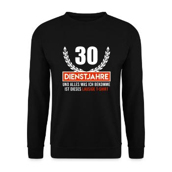 Dienstjubiläum 30 Jahre Firmenjubiläum - Unisex Pullover - Schwarz - Vorne - Alina (178cm) & Michal (187cm)