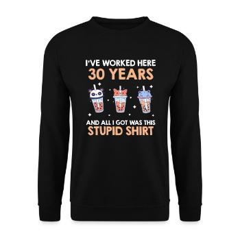 Dienstjubiläum 30 Jahre Firmenjubiläum - Unisex Pullover - Schwarz - Vorne - Alina (178cm) & Michal (187cm)