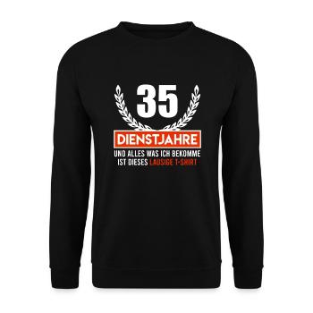 35 Jahre Dienstjubiläum 35 Dienstjahre - Unisex Pullover - Schwarz - Vorne - Alina (178cm) & Michal (187cm)