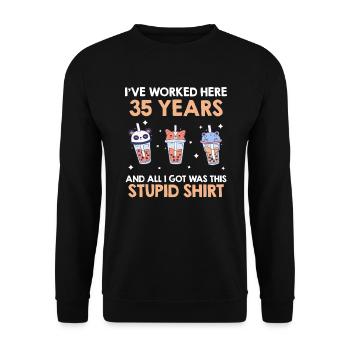 35 Jahre Dienstjubiläum 35 Dienstjahre - Unisex Pullover - Schwarz - Vorne - Alina (178cm) & Michal (187cm)