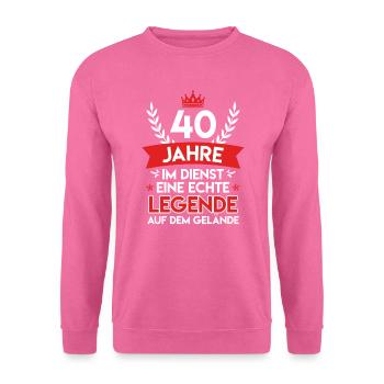 Dienstjubiläum 40 Jahre Firmenjubiläum - Unisex Pullover - Pink - Vorne