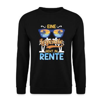 Renteneintritt eine Legende geht in Rente - Unisex Pullover - Schwarz - Vorne - Alina (178cm) & Michal (187cm)