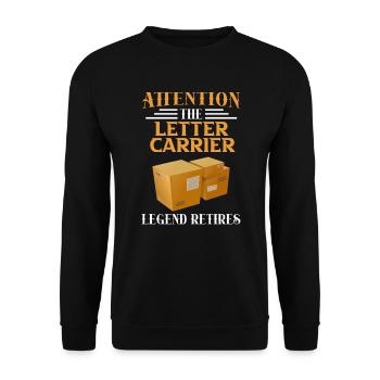 Postman Legend retires - Unisex Sweatshirt - black - Front - Alina (178cm) & Michal (187cm)