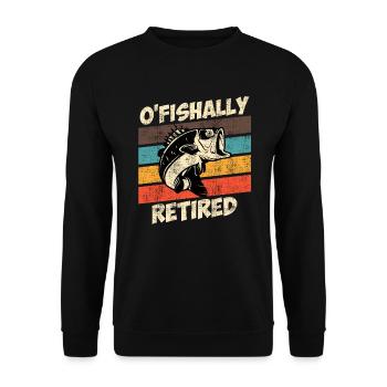 O Fishally retired pension angler retirement - Unisex Sweatshirt - black - Front - Alina (178cm) & Michal (187cm)