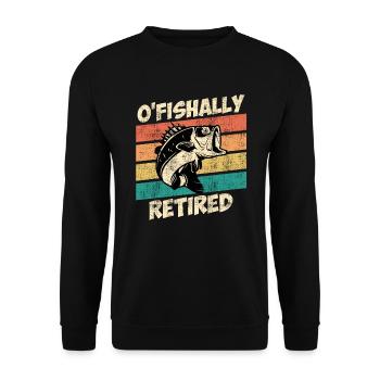 O Fishally retired pension angler retirement - Unisex Sweatshirt - black - Front - Alina (178cm) & Michal (187cm)