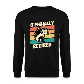 O Fishally retired pension angler retirement - Unisex Sweatshirt - black - Front - Alina (178cm) & Michal (187cm)
