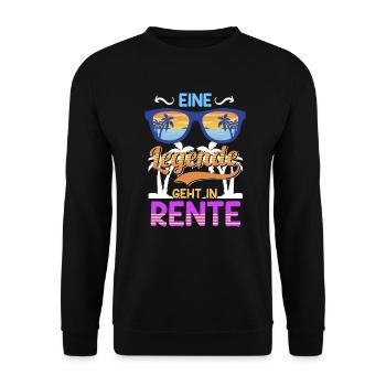 Renteneintritt eine Legende geht in Rente - Unisex Pullover - Schwarz - Vorne - Alina (178cm) & Michal (187cm)