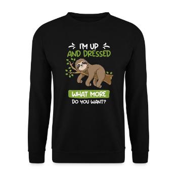 I got up and dressed - Unisex Sweatshirt - black - Front - Alina (178cm) & Michal (187cm)