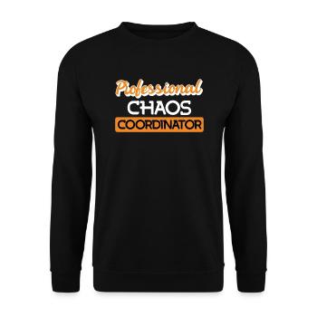 Professioneller Chaos Koordinator - Unisex Pullover - Schwarz - Vorne - Alina (178cm) & Michal (187cm)