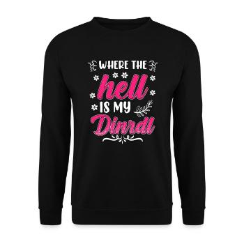 Zefix wo zum Deifi is mein Dirndl Volksfest Bier - Unisex Sweatshirt - black - Front - Alina (178cm) & Michal (187cm)