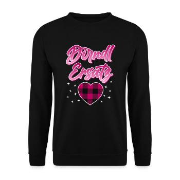 Dirndl Ersatz Trachtenshirt Bayern Trachten - Unisex Pullover - Schwarz - Vorne - Alina (178cm) & Michal (187cm)
