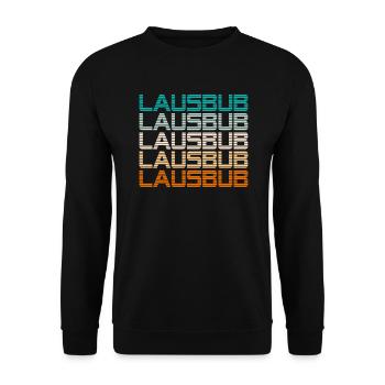 Vintage Lausbube Trachtenshirt Lausbub - Unisex Pullover - Schwarz - Vorne - Alina (178cm) & Michal (187cm)