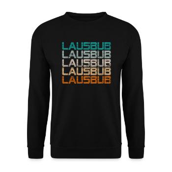 Vintage Lausbube Trachtenshirt Lausbub - Unisex Pullover - Schwarz - Vorne - Alina (178cm) & Michal (187cm)