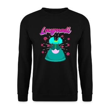 Dirndl Ersatz Lausmadl Damen Trachten - Unisex Pullover - Schwarz - Vorne - Alina (178cm) & Michal (187cm)