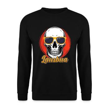 Trachtenshirt Lausbub Lausbube Bayern - Unisex Pullover - Schwarz - Vorne - Alina (178cm) & Michal (187cm)