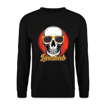 Trachtenshirt Lausbub Lausbube Bayern - Unisex Pullover - Schwarz - Vorne - Alina (178cm) & Michal (187cm)