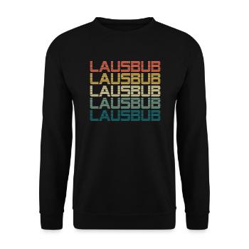 Vintage Lausbube Trachtenshirt Lausbub - Unisex Pullover - Schwarz - Vorne - Alina (178cm) & Michal (187cm)