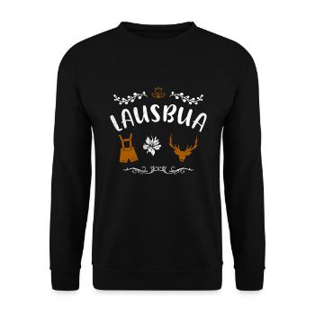 Lausbua Lausbub - Unisex Pullover - Schwarz - Vorne - Alina (178cm) & Michal (187cm)