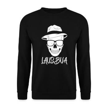 Trachtenshirt Bayern Volksfest Lausbua - Unisex Pullover - Schwarz - Vorne - Alina (178cm) & Michal (187cm)