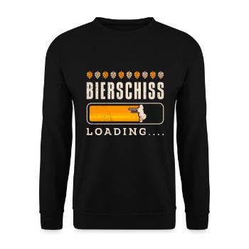 Bierschiss loading - Unisex Pullover - Schwarz - Vorne - Alina (178cm) & Michal (187cm)