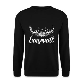Lausmadl Lausmädchen - Unisex Pullover - Schwarz - Vorne - Alina (178cm) & Michal (187cm)