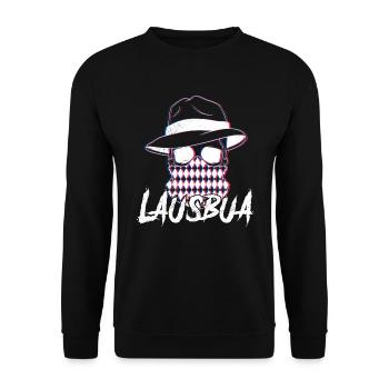 Trachtenshirt Bayern Volksfest Lausbua - Unisex Pullover - Schwarz - Vorne - Alina (178cm) & Michal (187cm)
