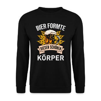 Bier formte diesen schönen Körper - Unisex Pullover - Schwarz - Vorne - Alina (178cm) & Michal (187cm)