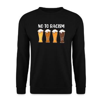 Nein zu Raissismus Bier Weißbier Bayern - Unisex Pullover - Schwarz - Vorne - Alina (178cm) & Michal (187cm)