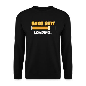 Bierschiss loading - Unisex Pullover - Schwarz - Vorne - Alina (178cm) & Michal (187cm)