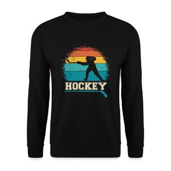 Eishockey Hockey Spieler - Unisex Pullover - Schwarz - Vorne - Alina (178cm) & Michal (187cm)