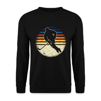 Eishockey Spieler Hockey - Unisex Pullover - Schwarz - Vorne - Alina (178cm) & Michal (187cm)