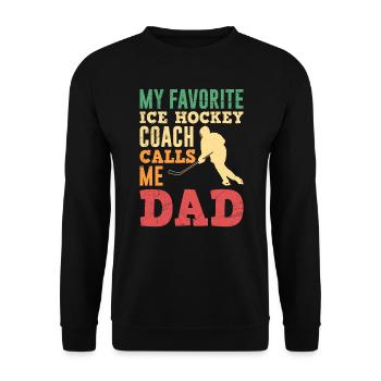 Entraîneur de hockey sur glace Hockey Papa - Sweat-shirt Unisexe - noir - Devant - Alina (178cm) & Michal (187cm)