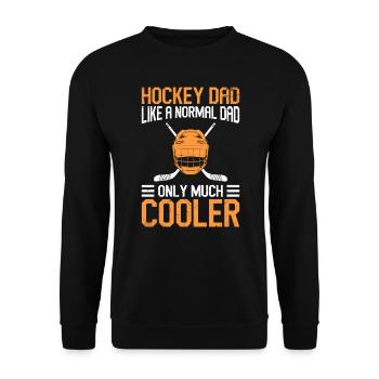 Eishockey Papa nur viel cooler - Unisex Pullover - Schwarz - Vorne - Alina (178cm) & Michal (187cm)