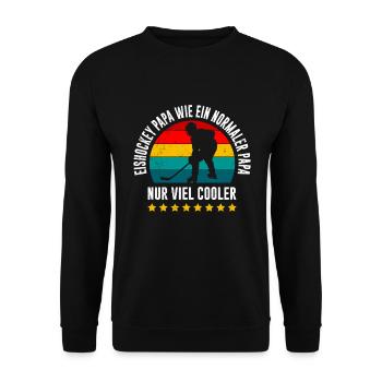 Eishockey Papa nur viel cooler - Unisex Pullover - Schwarz - Vorne - Alina (178cm) & Michal (187cm)