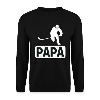 Eishockey Vater Hockey Papa - Unisex Pullover - Schwarz - Vorne - Alina (178cm) & Michal (187cm)