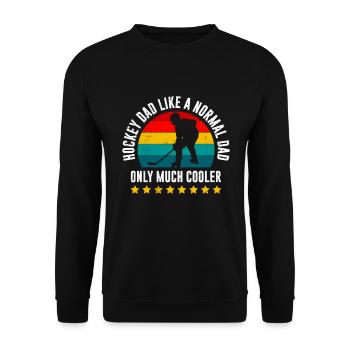 Eishockey Papa nur viel cooler - Unisex Pullover - Schwarz - Vorne - Alina (178cm) & Michal (187cm)
