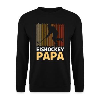 Eishockey Vater Hockey Papa - Unisex Pullover - Schwarz - Vorne - Alina (178cm) & Michal (187cm)