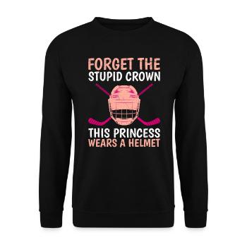 Forget the Crown Princess Wears Hockey Helmet - Unisex Sweatshirt - black - Front - Alina (178cm) & Michal (187cm)