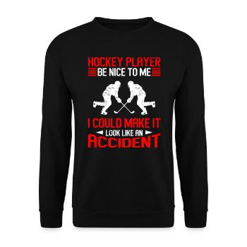 Eishockeyspieler sei nett zu mir - Unisex Pullover - Schwarz - Vorne - Alina (178cm) & Michal (187cm)